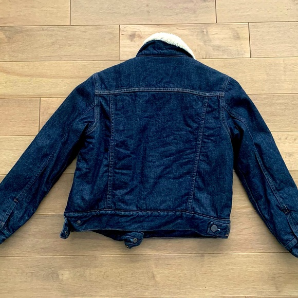 COPY - Boys Denim Jacket Fleece Lined Cute Sherpa Collar Snap Button from GAP - Picture 3 of 4